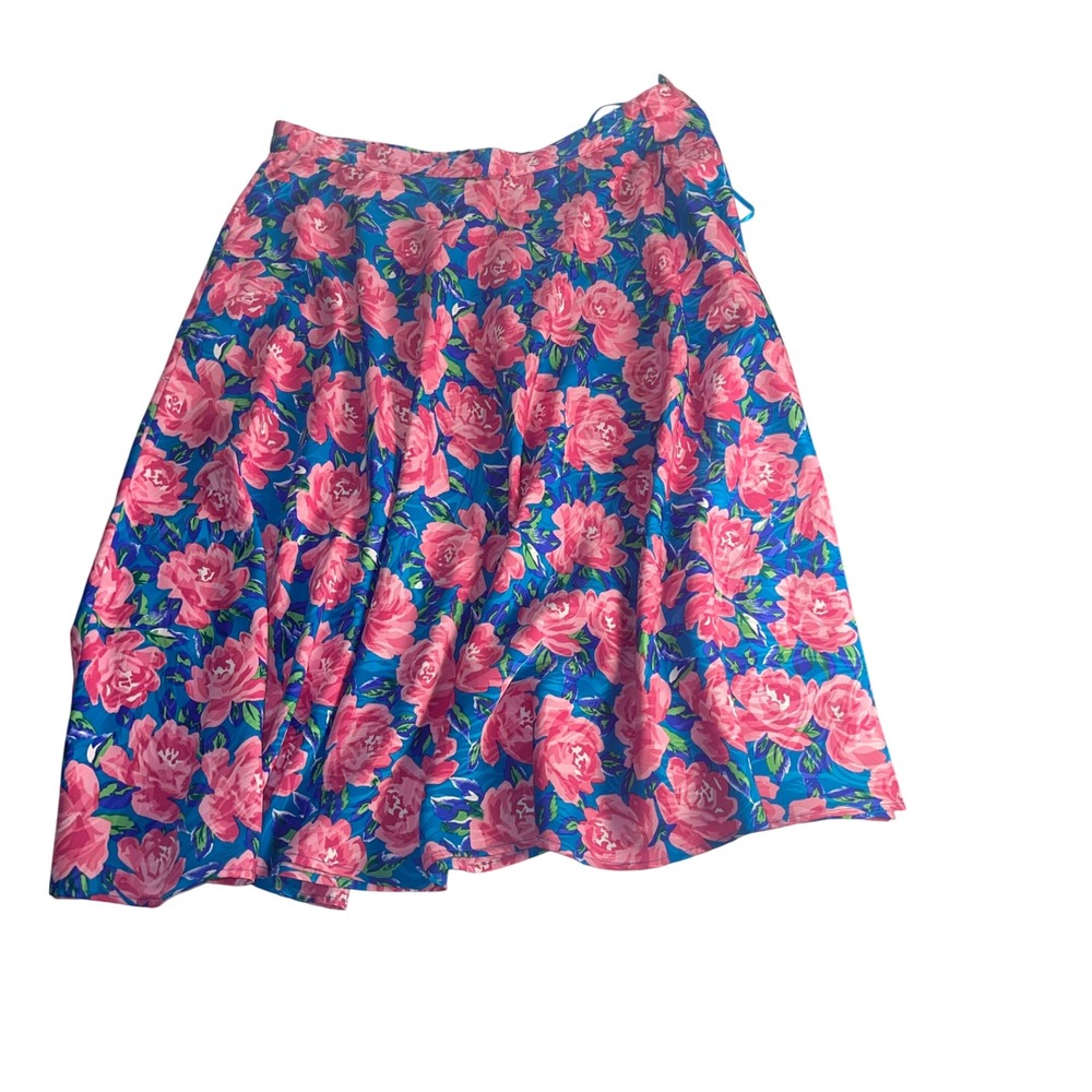 Vintage Adrianna Papell Floral Two Piece Skirt Set Cottagecore Coastal Chic READ - Picture 3 of 9